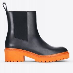 Kenzo H&M Leather Black and Orange Boots